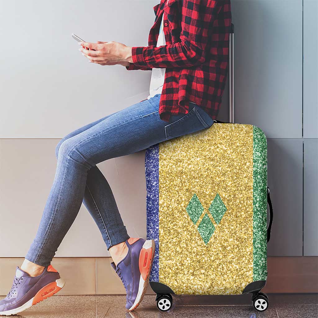 Saint Vincent and the Grenadines Vincy Mas Luggage Cover SVG Glitter Color Style LT01