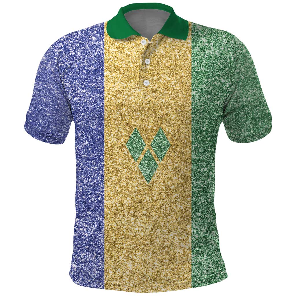Saint Vincent and the Grenadines Vincy Mas Polo Shirt SVG Glitter Color Style LT01