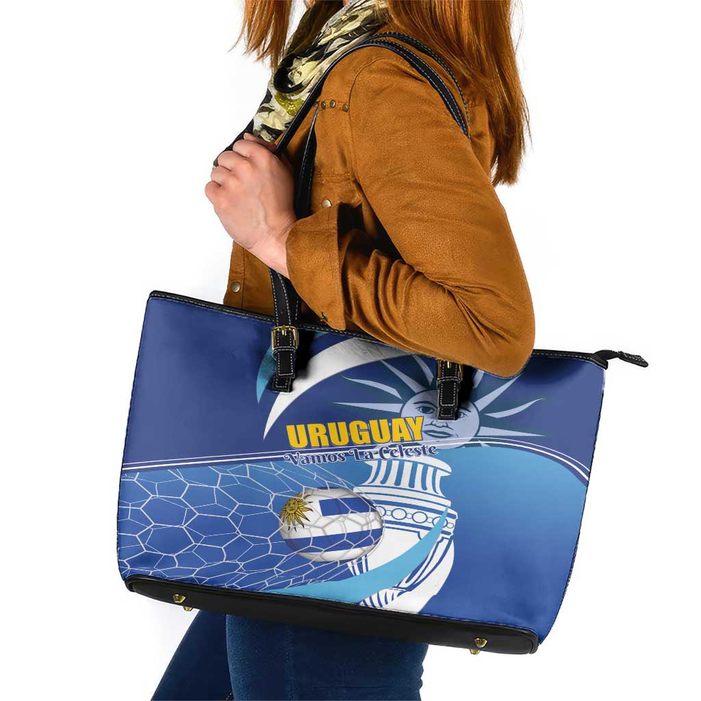 Uruguay 2024 Football Champions Leather Tote Bag Vamos La Celeste LT01