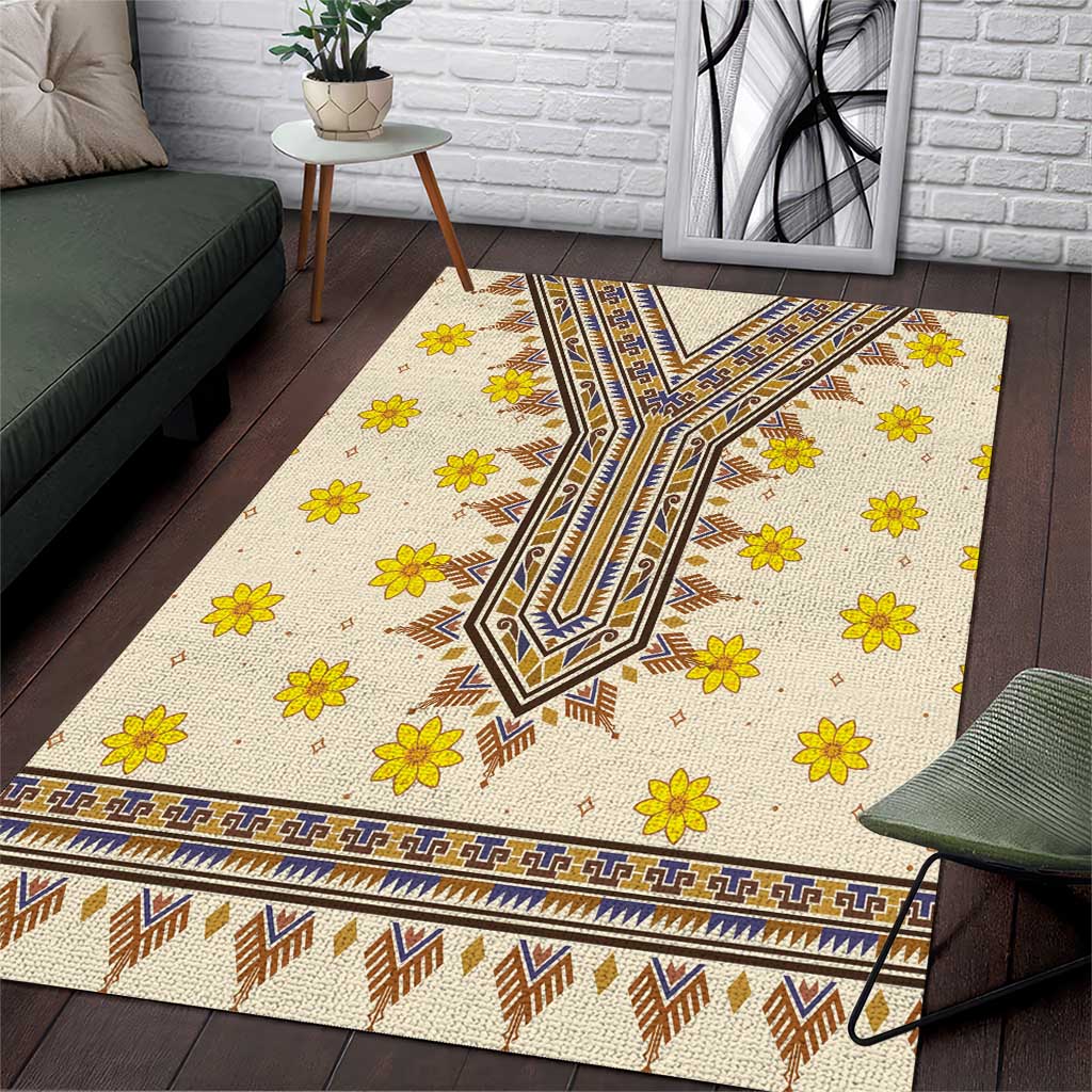 Enkutatash Dashiki Adey Abeba Pattern Area Rug LT01