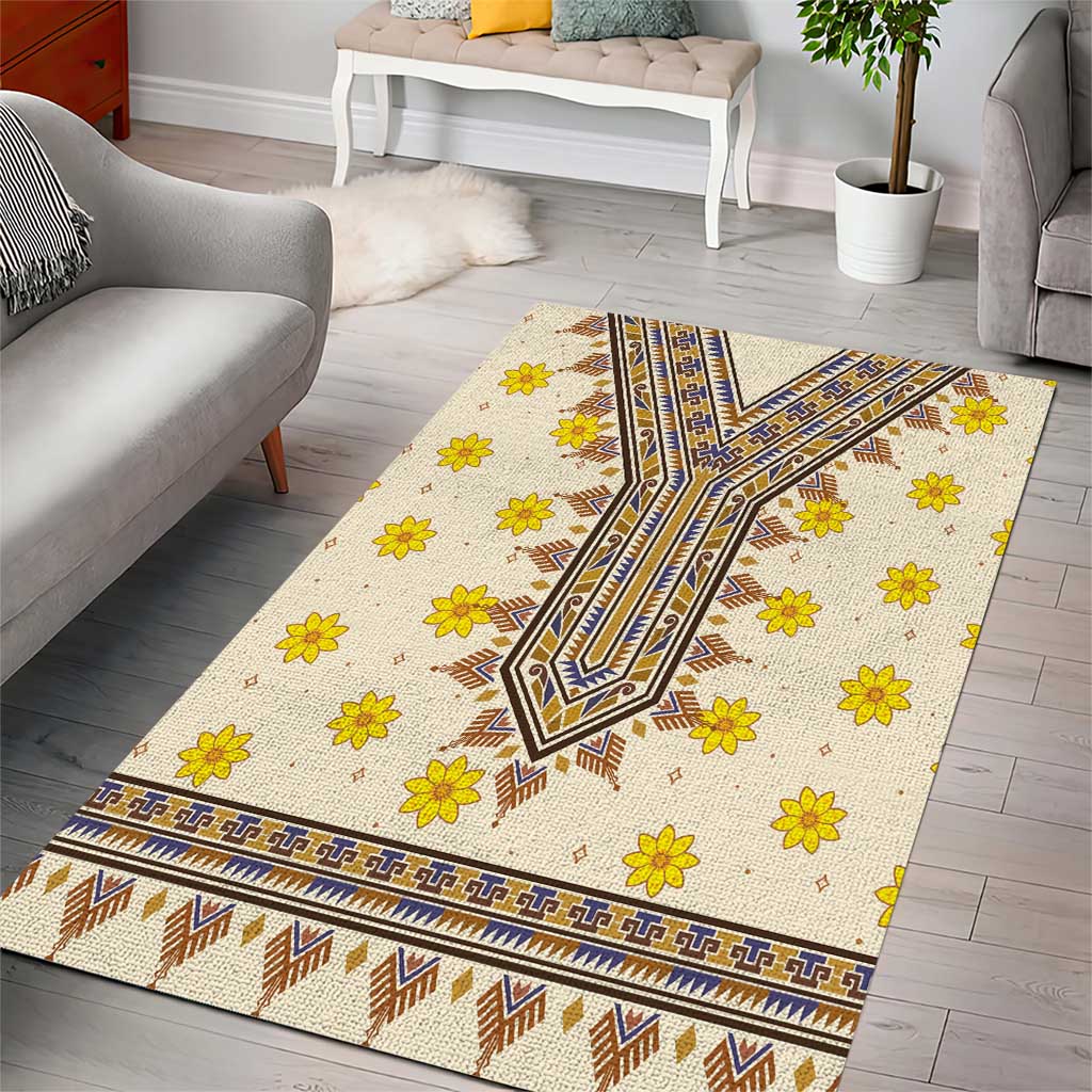 Enkutatash Dashiki Adey Abeba Pattern Area Rug LT01