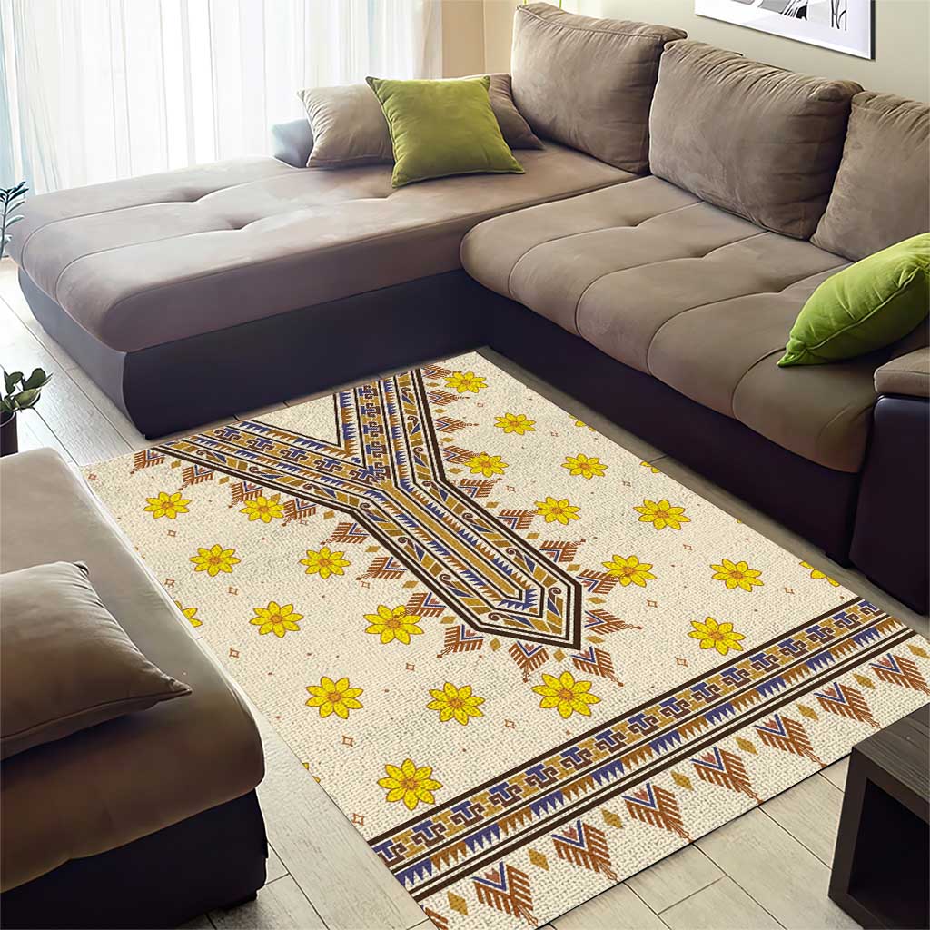 Enkutatash Dashiki Adey Abeba Pattern Area Rug LT01
