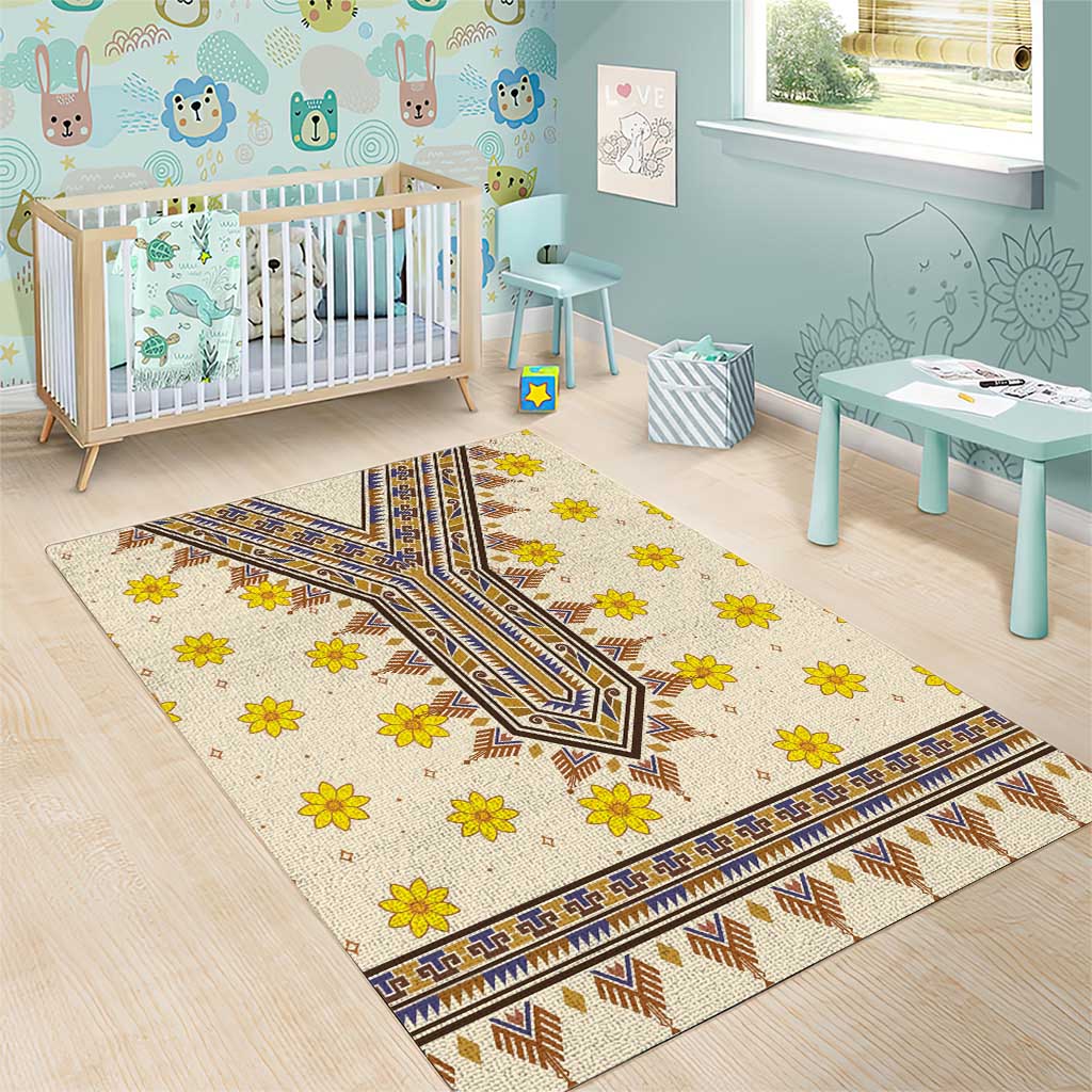 Enkutatash Dashiki Adey Abeba Pattern Area Rug LT01