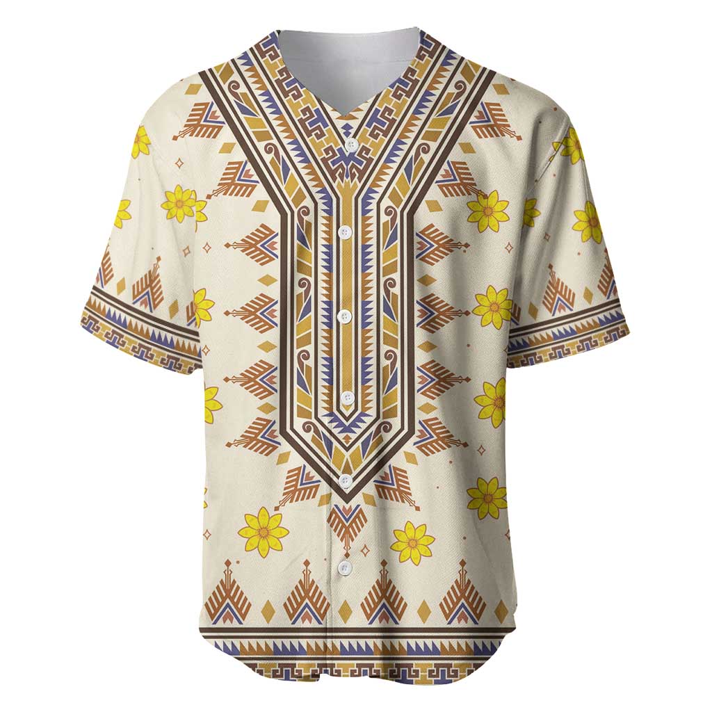 Enkutatash Dashiki Adey Abeba Pattern Baseball Jersey LT01