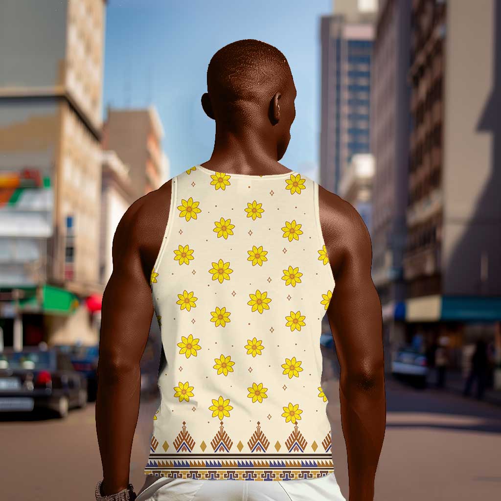 Enkutatash Dashiki Adey Abeba Pattern Men Tank Top LT01