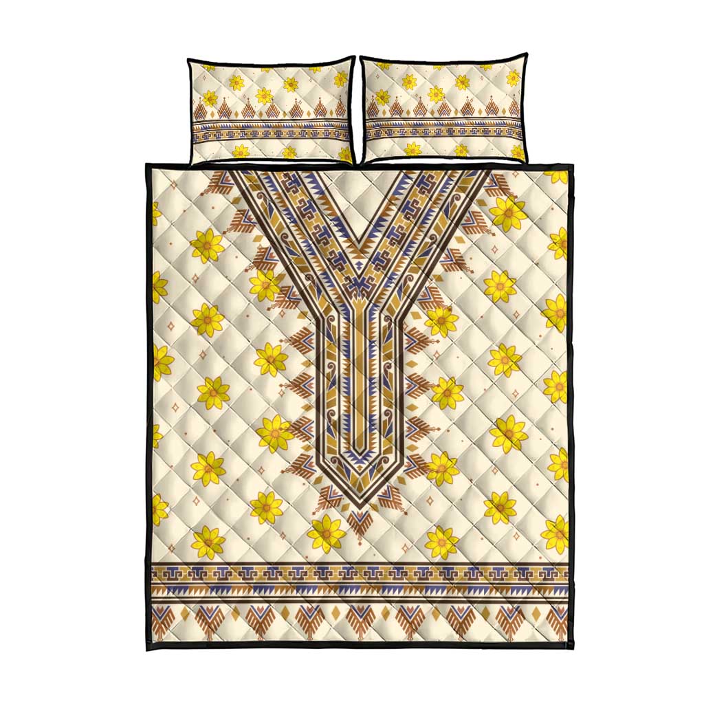Enkutatash Dashiki Adey Abeba Pattern Quilt Bed Set LT01