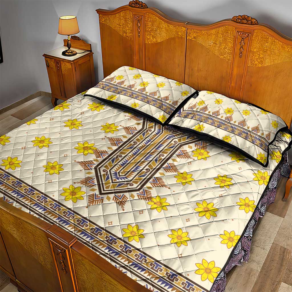 Enkutatash Dashiki Adey Abeba Pattern Quilt Bed Set LT01