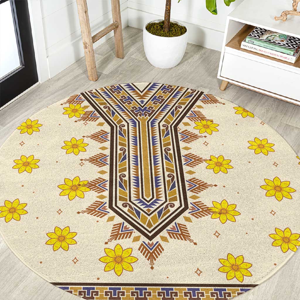 Enkutatash Dashiki Adey Abeba Pattern Round Carpet LT01