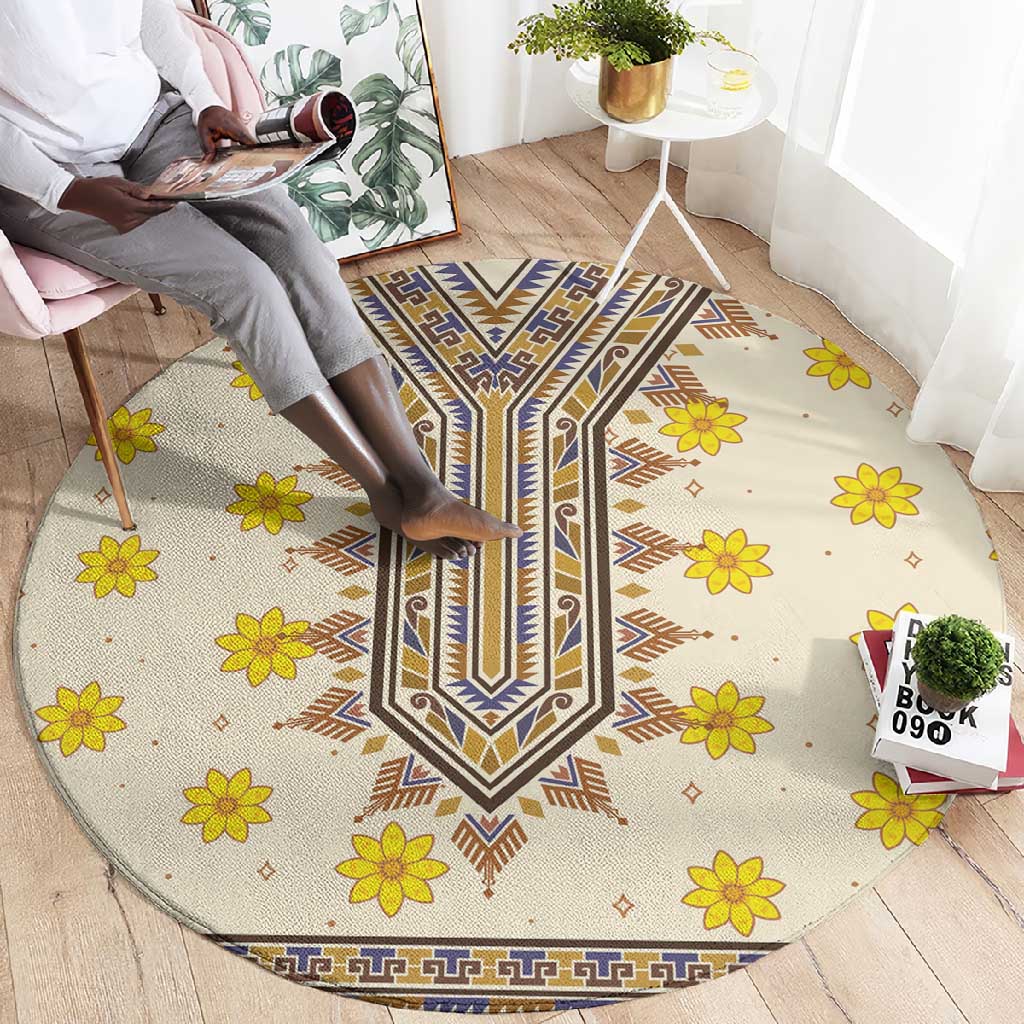 Enkutatash Dashiki Adey Abeba Pattern Round Carpet LT01