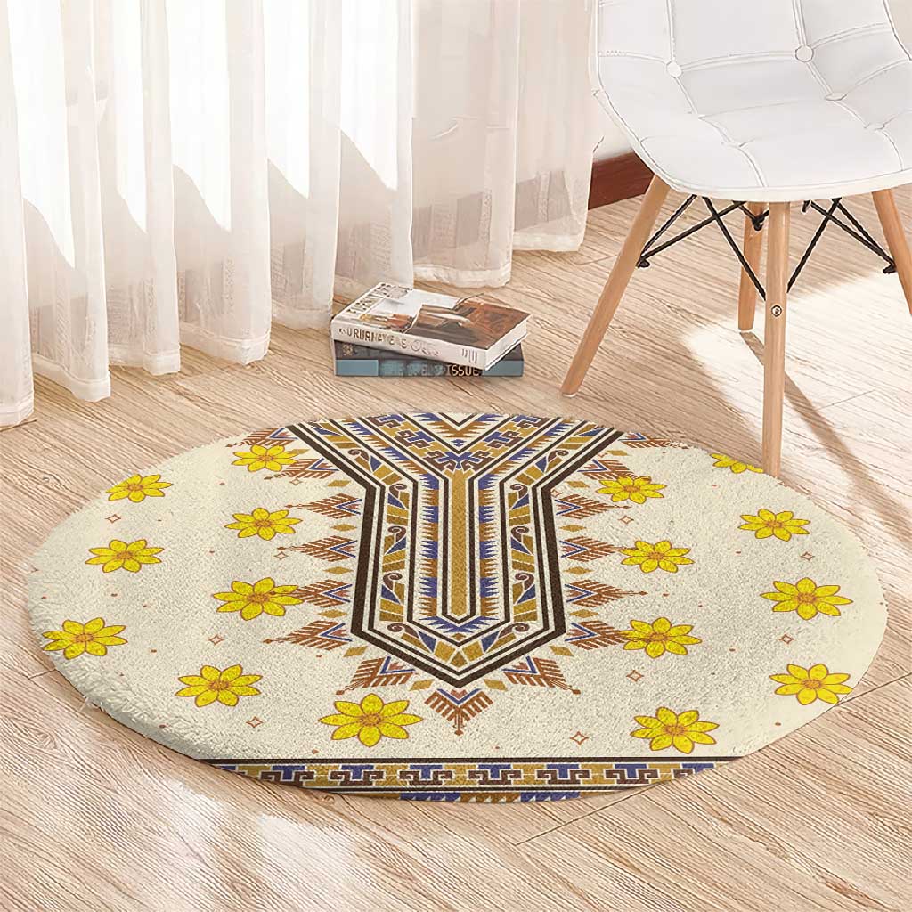 Enkutatash Dashiki Adey Abeba Pattern Round Carpet LT01