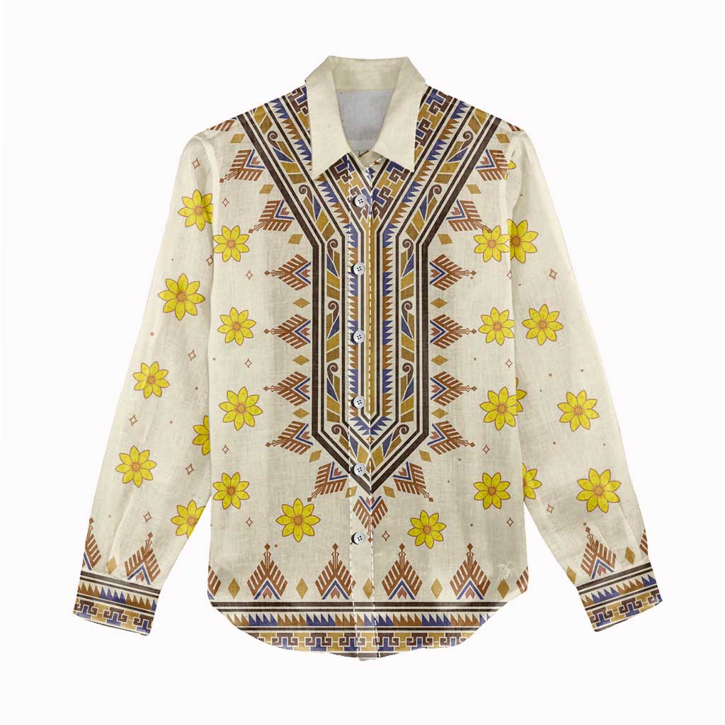 Enkutatash Dashiki Adey Abeba Pattern Women Casual Shirt LT01