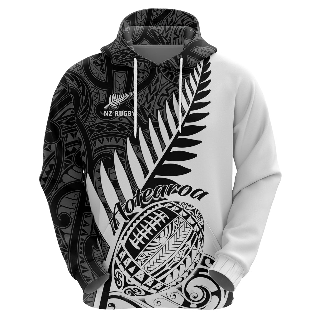 Custom New Zealand Silver Fern Rugby Hoodie Aotearoa Maori White Version LT01