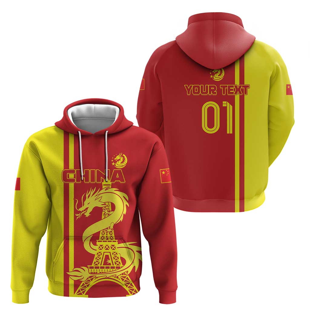 Custom China Hoodie Chinese Dragon With Eiffel Tower LT01