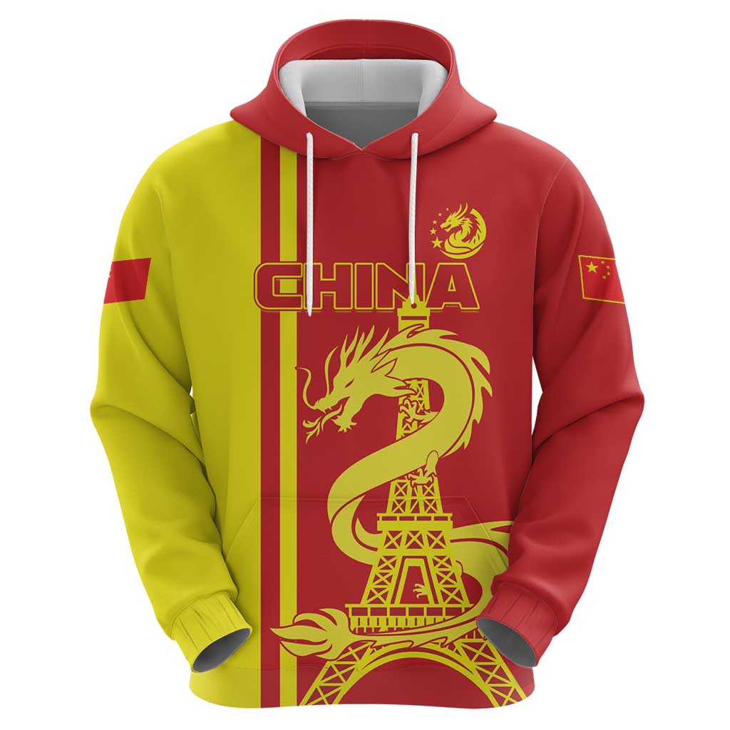 Custom China Hoodie Chinese Dragon With Eiffel Tower LT01