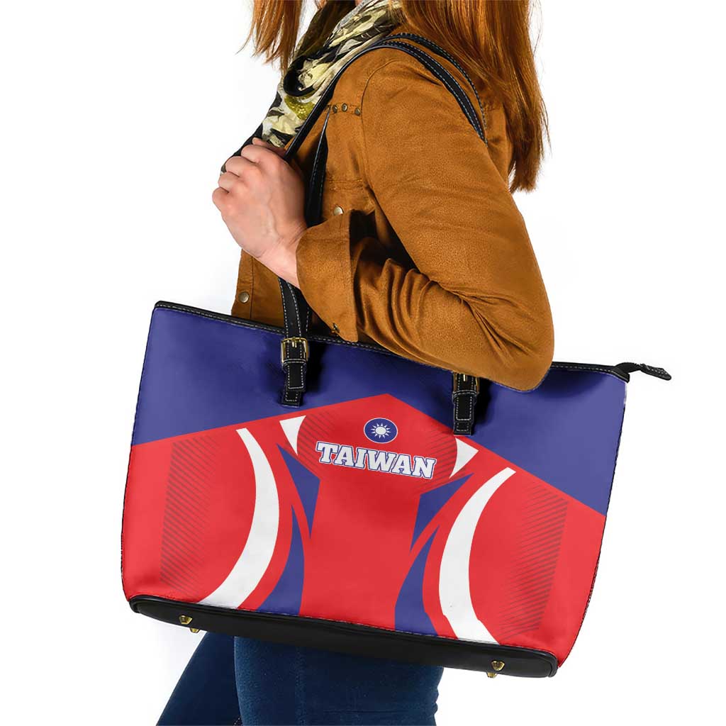 Custom Taiwan Leather Tote Bag Taiwanese Sporty Flag Style LT01