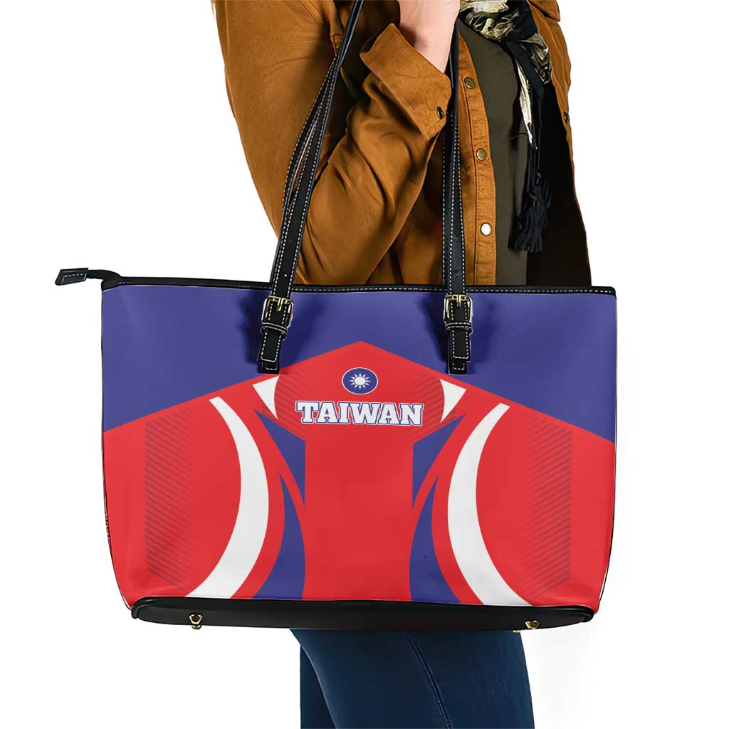Custom Taiwan Leather Tote Bag Taiwanese Sporty Flag Style LT01