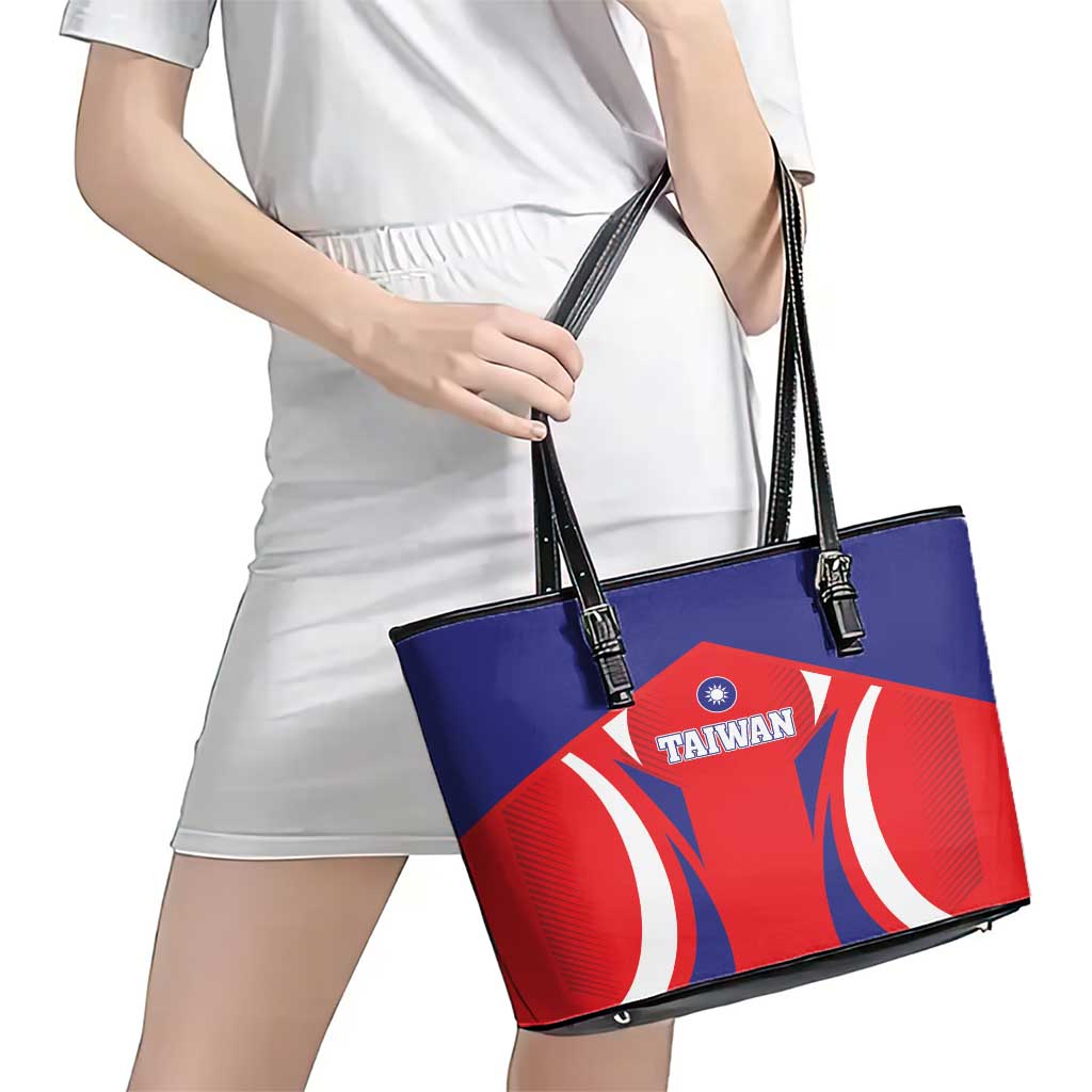 Custom Taiwan Leather Tote Bag Taiwanese Sporty Flag Style LT01