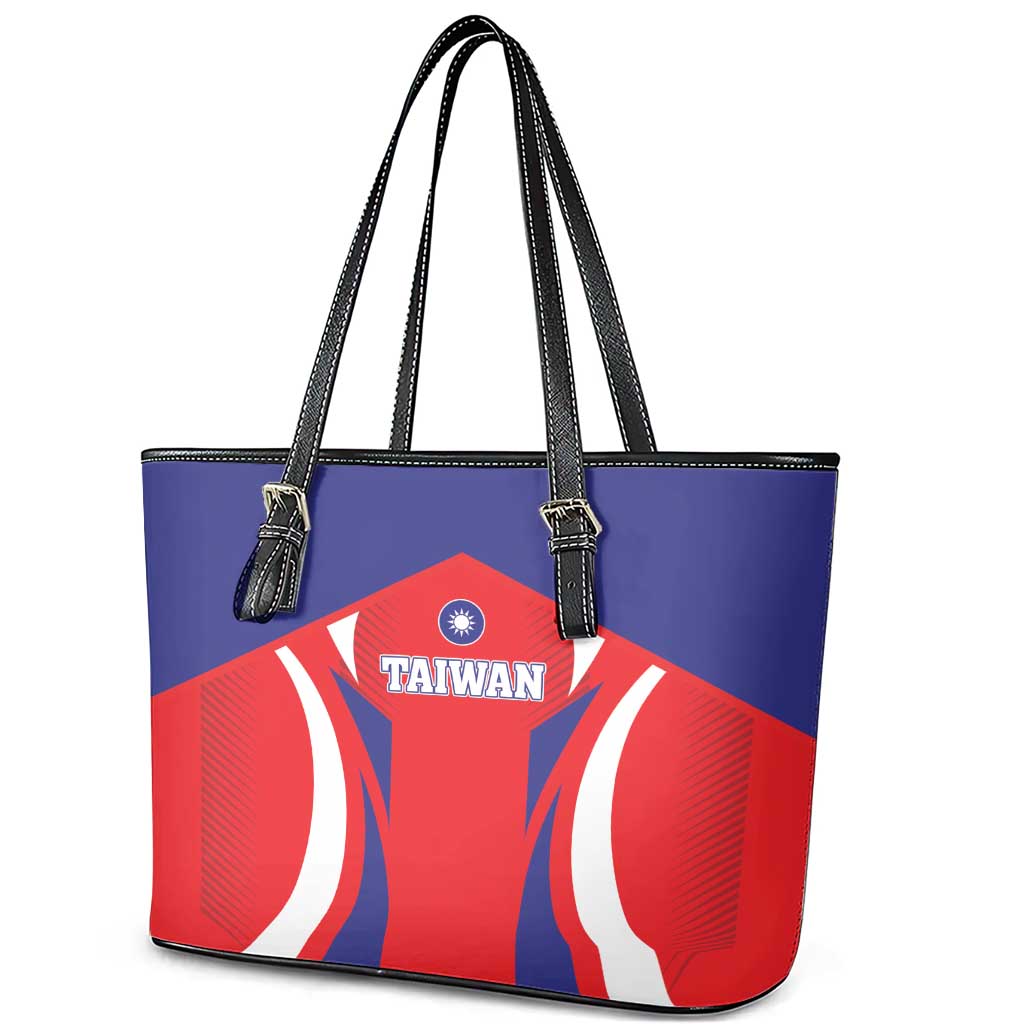 Custom Taiwan Leather Tote Bag Taiwanese Sporty Flag Style LT01