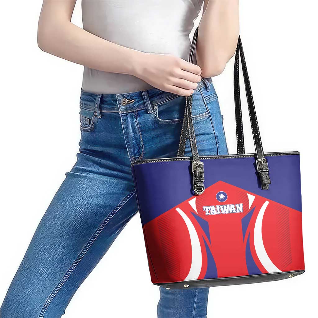 Custom Taiwan Leather Tote Bag Taiwanese Sporty Flag Style LT01
