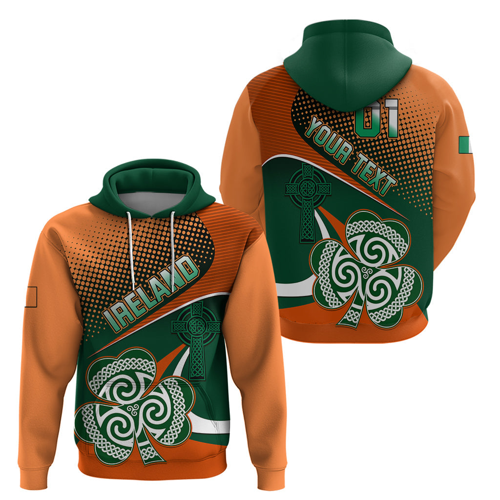Custom Ireland Rugby Hoodie Irish Shamrock Go 2023 World Cup LT01