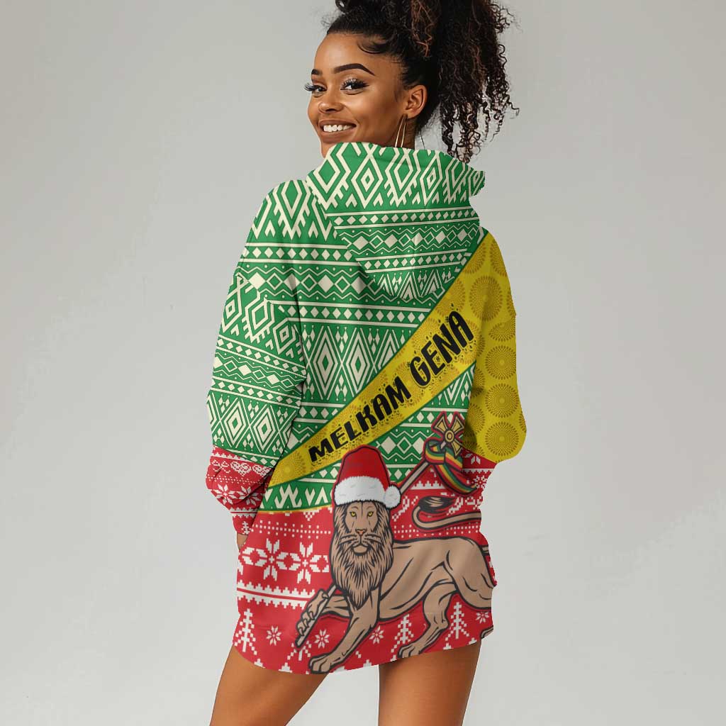 Ethiopia Christmas Hoodie Dress - Melkam Gena with African Pattern LT01