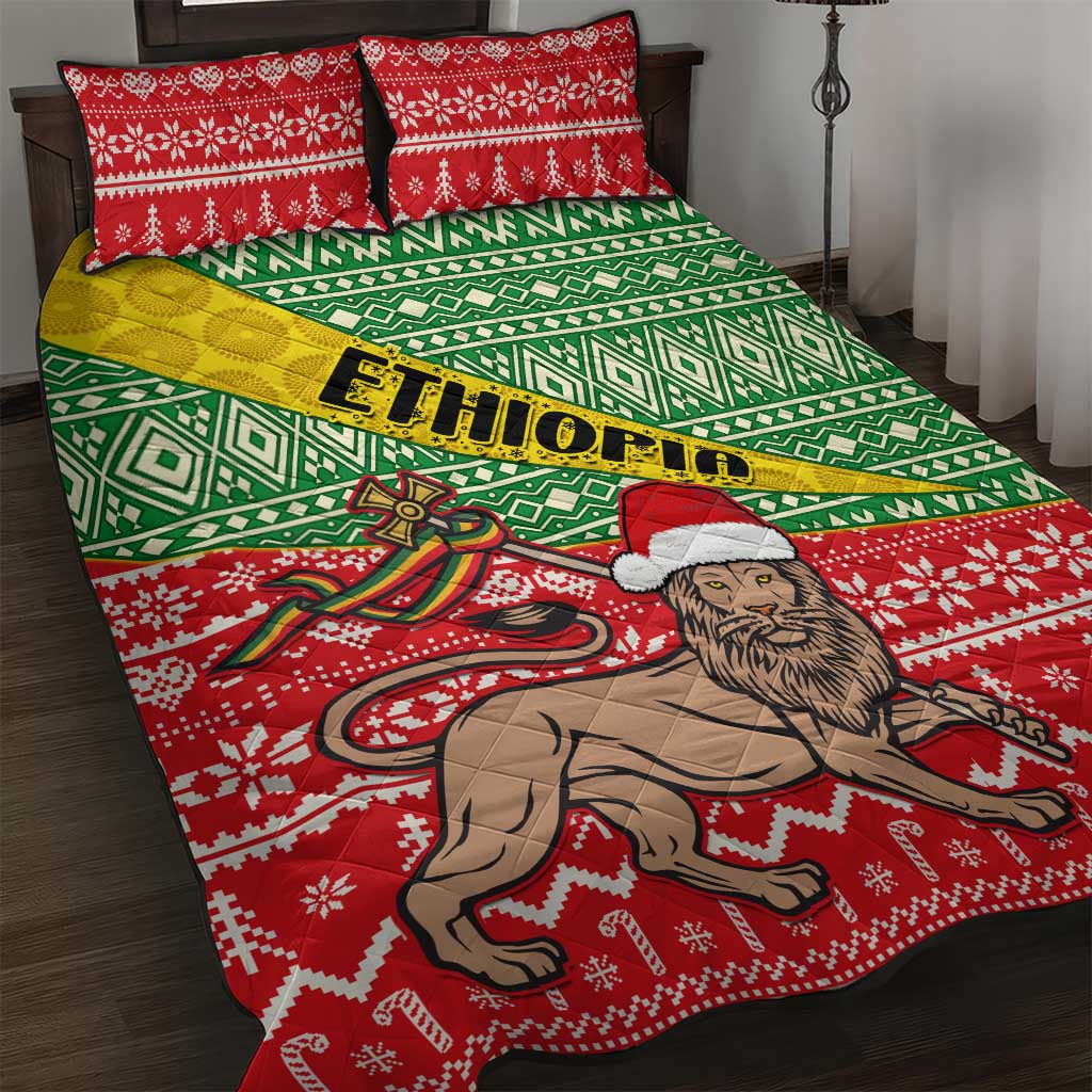Ethiopia Christmas Quilt Bed Set - Melkam Gena with African Pattern LT01