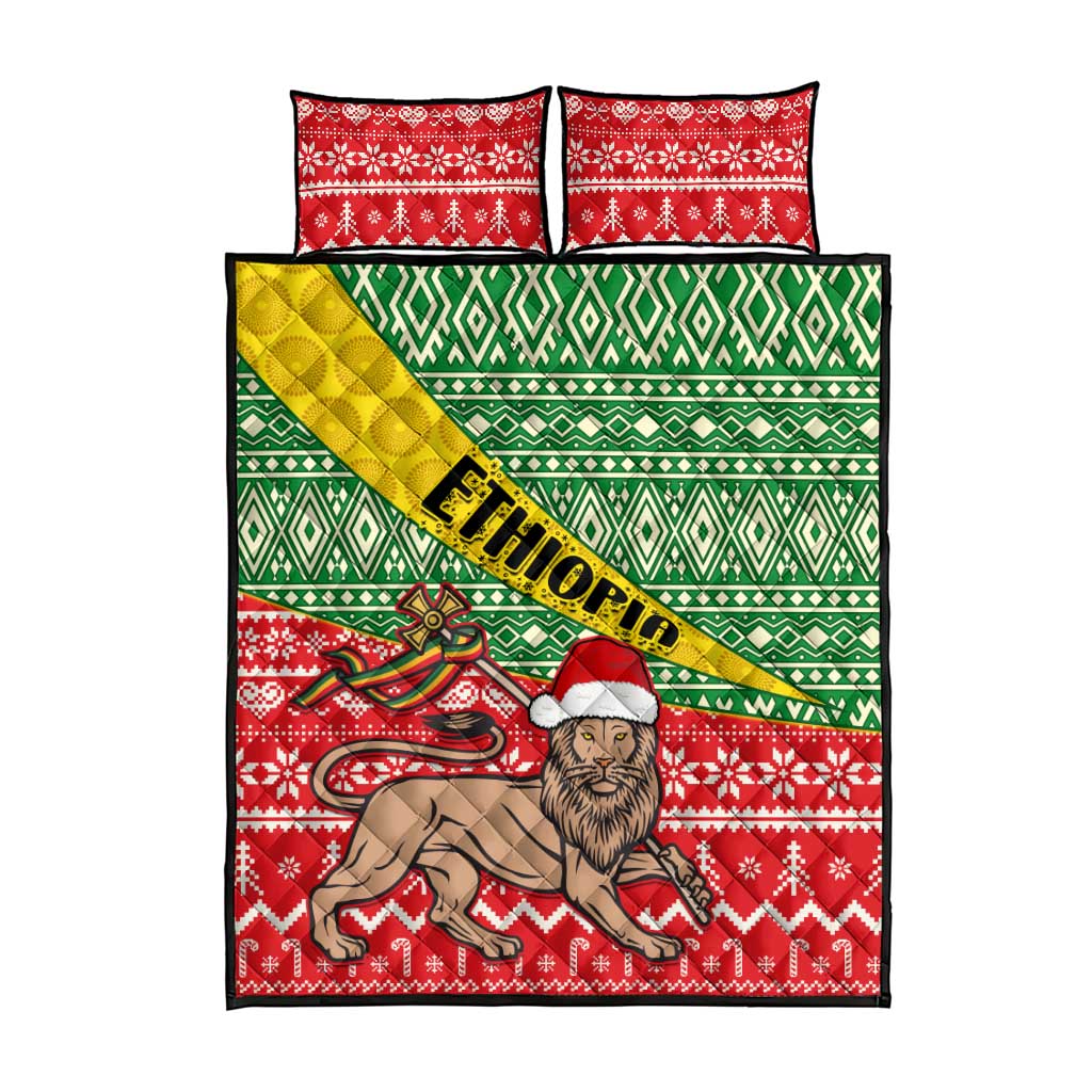 Ethiopia Christmas Quilt Bed Set - Melkam Gena with African Pattern LT01