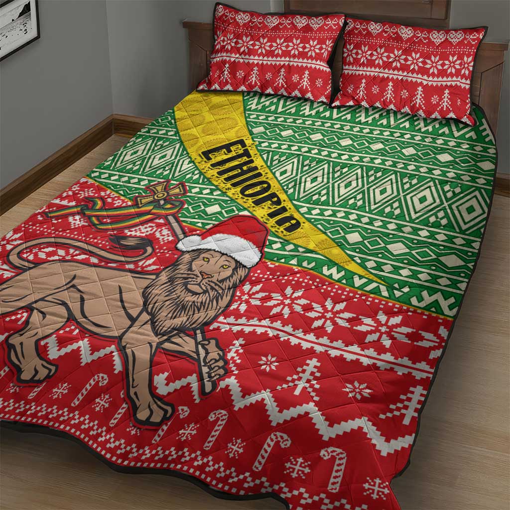 Ethiopia Christmas Quilt Bed Set - Melkam Gena with African Pattern LT01