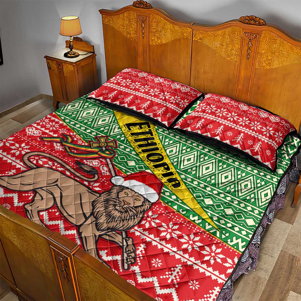 Ethiopia Christmas Quilt Bed Set - Melkam Gena with African Pattern LT01