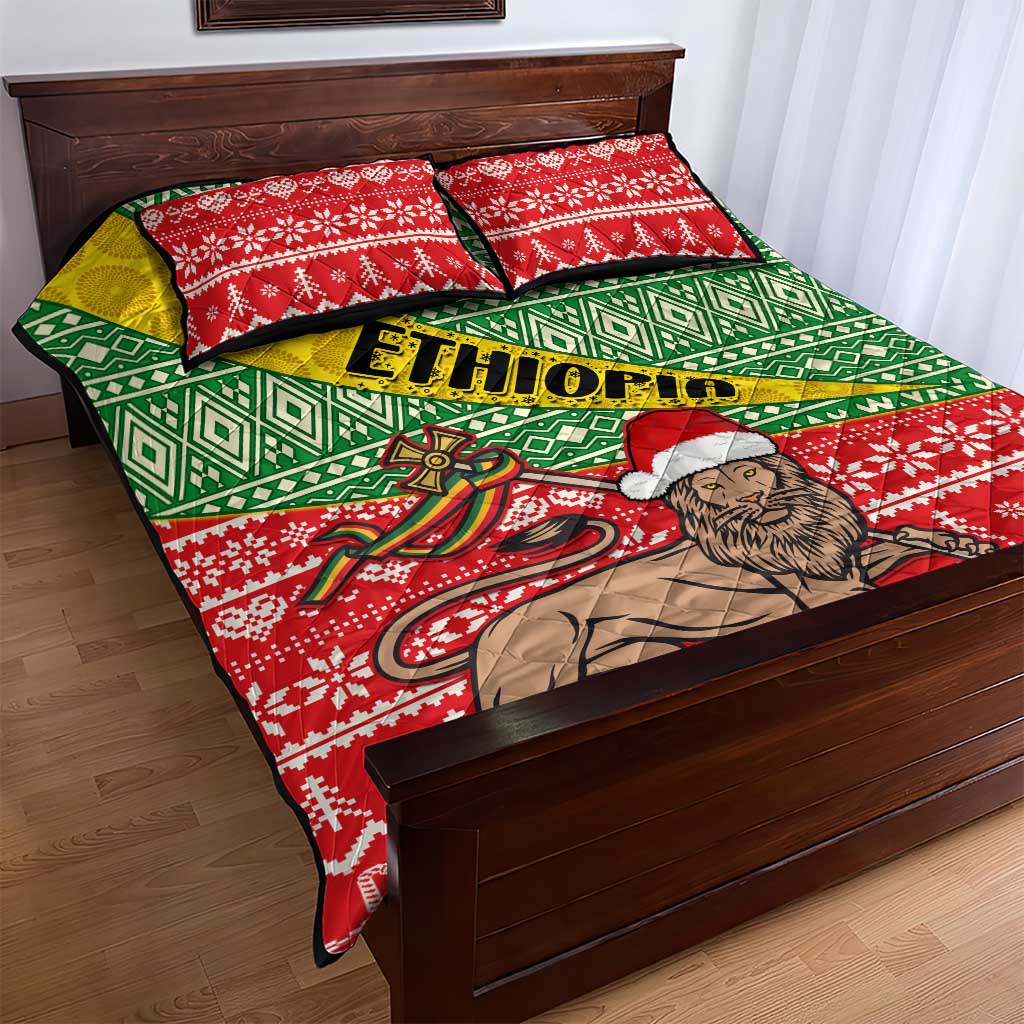 Ethiopia Christmas Quilt Bed Set - Melkam Gena with African Pattern LT01
