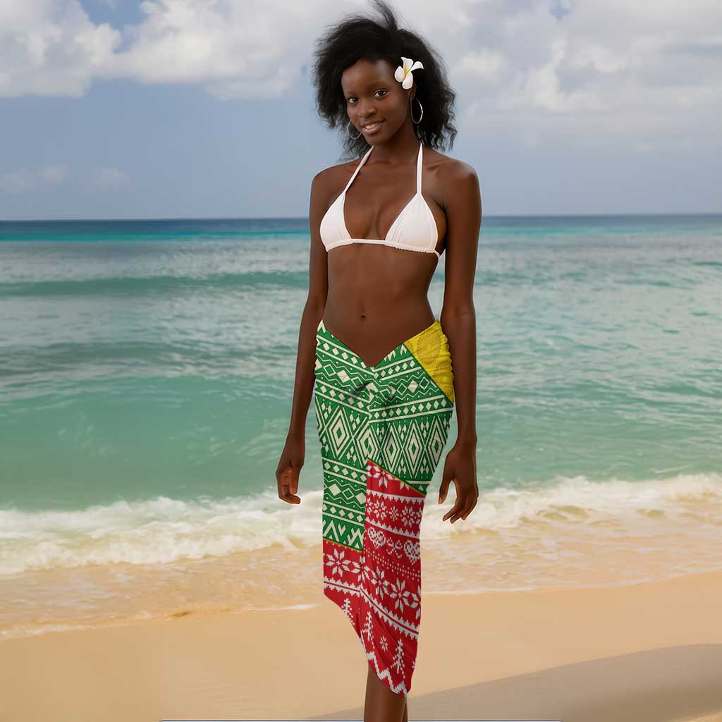 Ethiopia Christmas Sarong - Melkam Gena with African Pattern LT01
