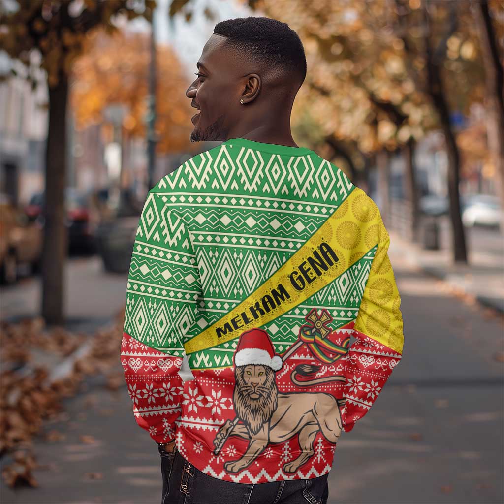 Ethiopia Christmas Sweatshirt - Melkam Gena with African Pattern LT01