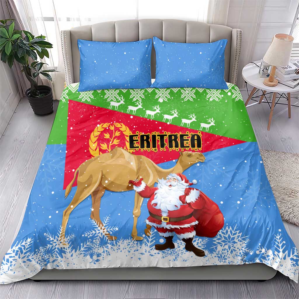 Eritrea Christmas Bedding Set with Santa Claus and Dromedary Camel LT01