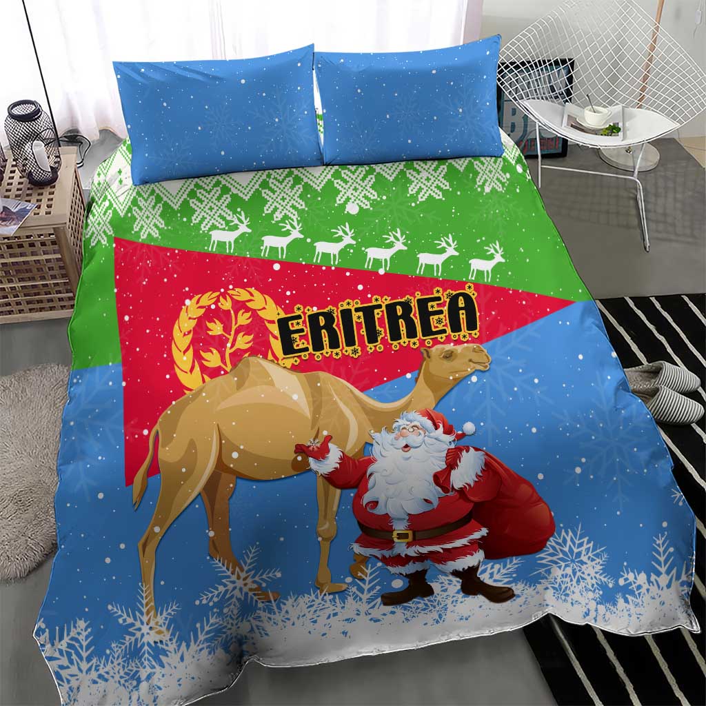 Eritrea Christmas Bedding Set with Santa Claus and Dromedary Camel LT01