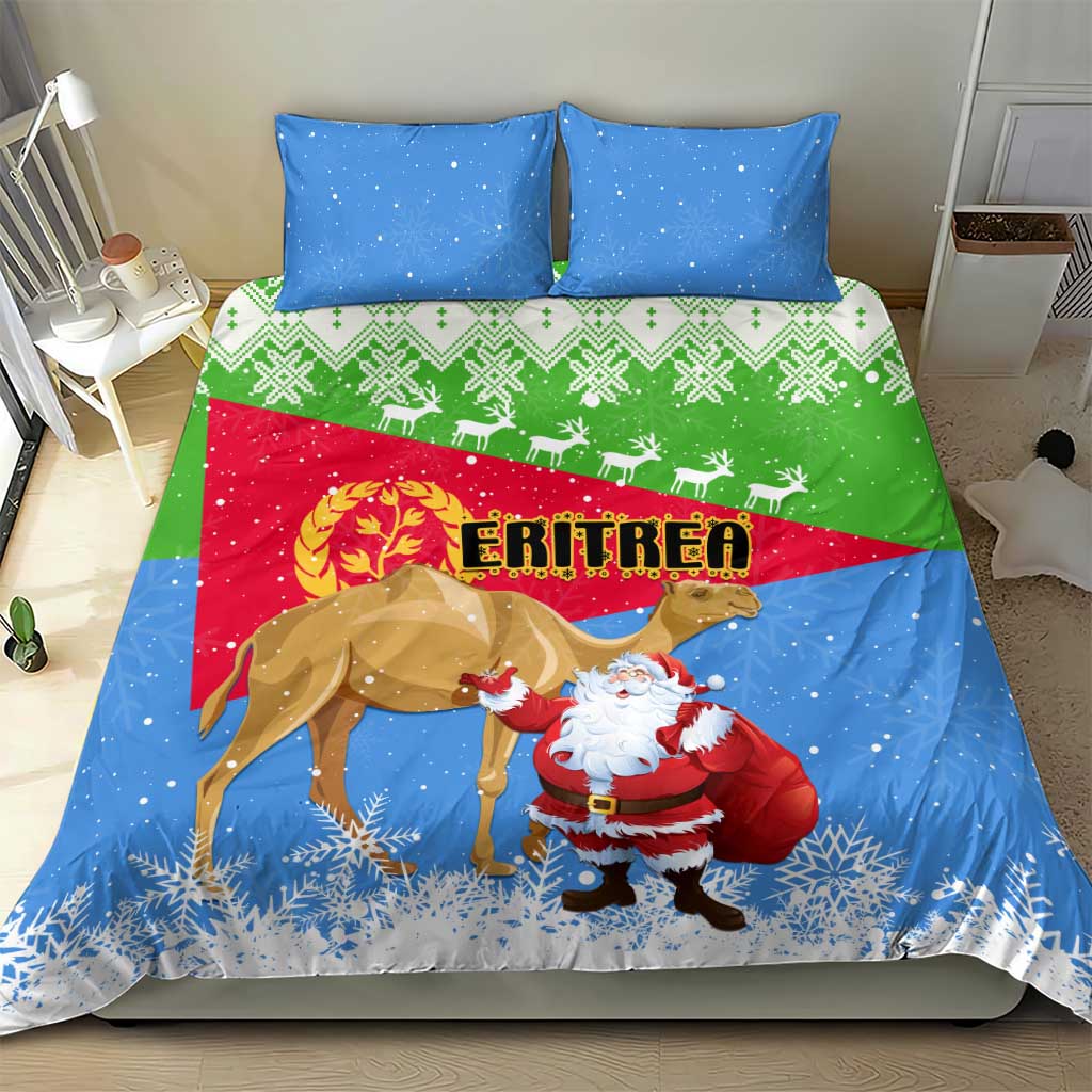 Eritrea Christmas Bedding Set with Santa Claus and Dromedary Camel LT01