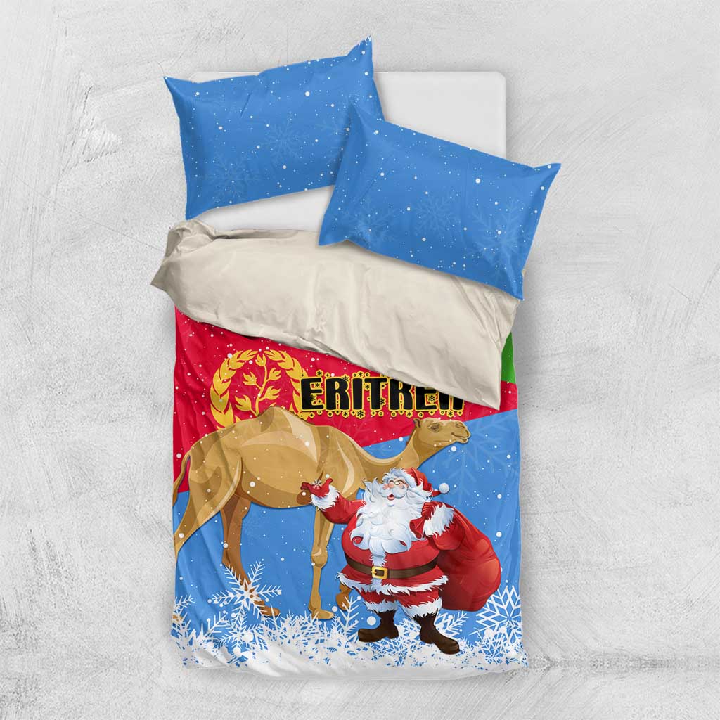 Eritrea Christmas Bedding Set with Santa Claus and Dromedary Camel LT01