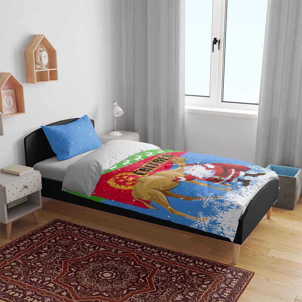 Eritrea Christmas Bedding Set with Santa Claus and Dromedary Camel LT01
