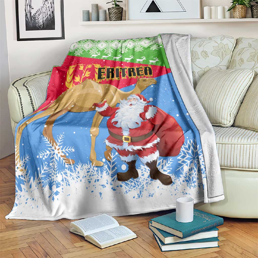 Eritrea Christmas Blanket with Santa Claus and Dromedary Camel LT01