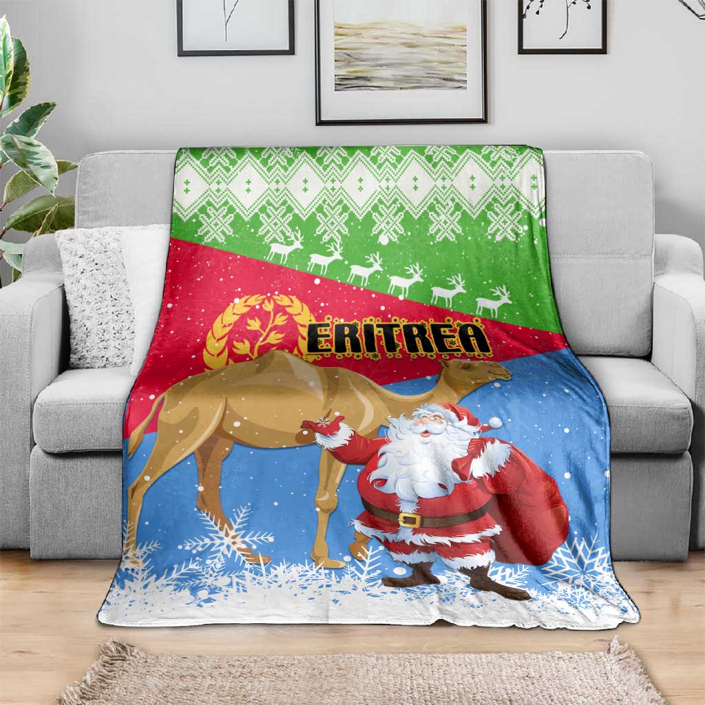Eritrea Christmas Blanket with Santa Claus and Dromedary Camel LT01