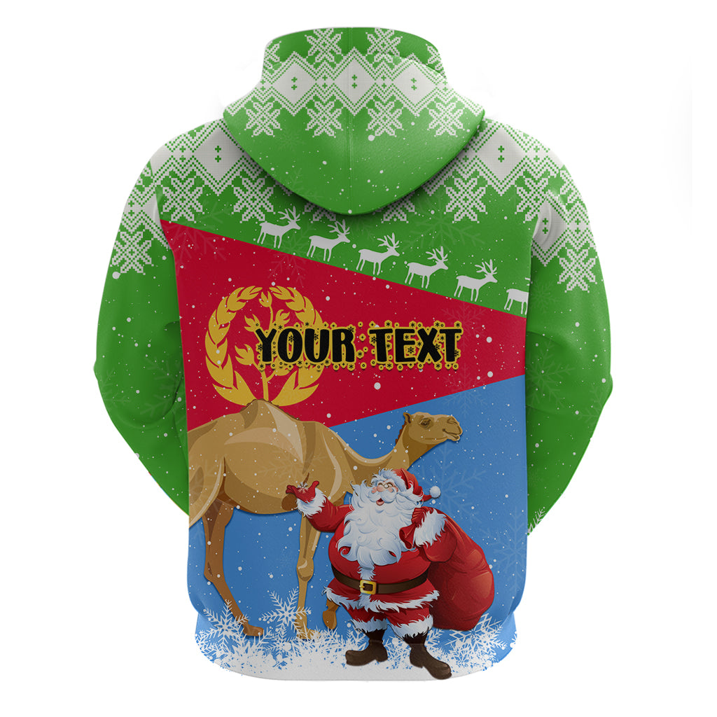 Custom Eritrea Christmas Hoodie Santa Claus With Dromedary Camel LT01