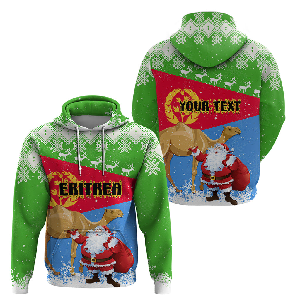 Custom Eritrea Christmas Hoodie Santa Claus With Dromedary Camel LT01