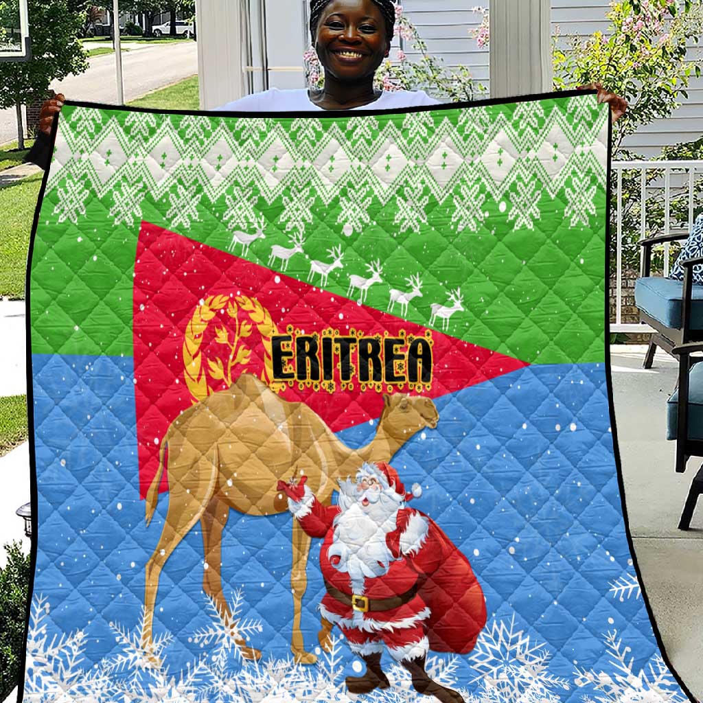 Eritrea Christmas Quilt with Santa Claus and Dromedary Camel LT01