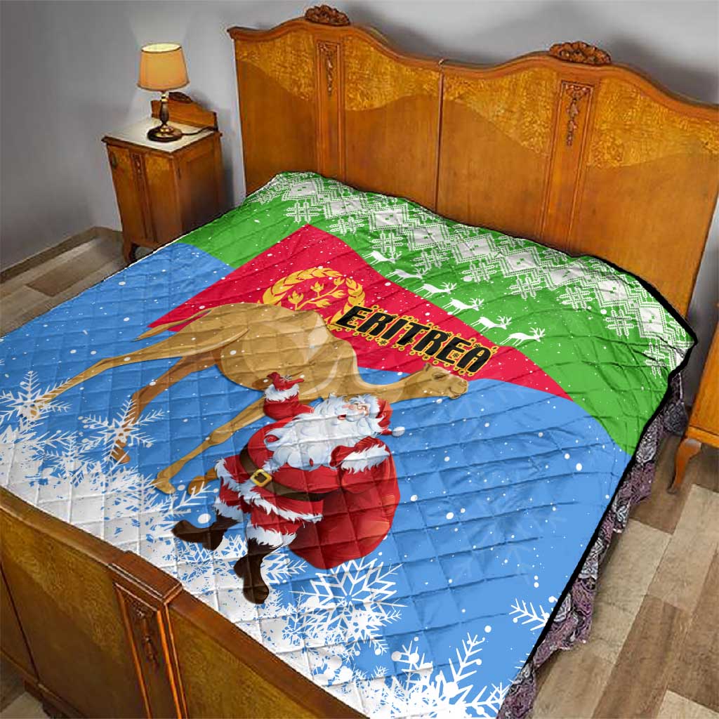 Eritrea Christmas Quilt with Santa Claus and Dromedary Camel LT01