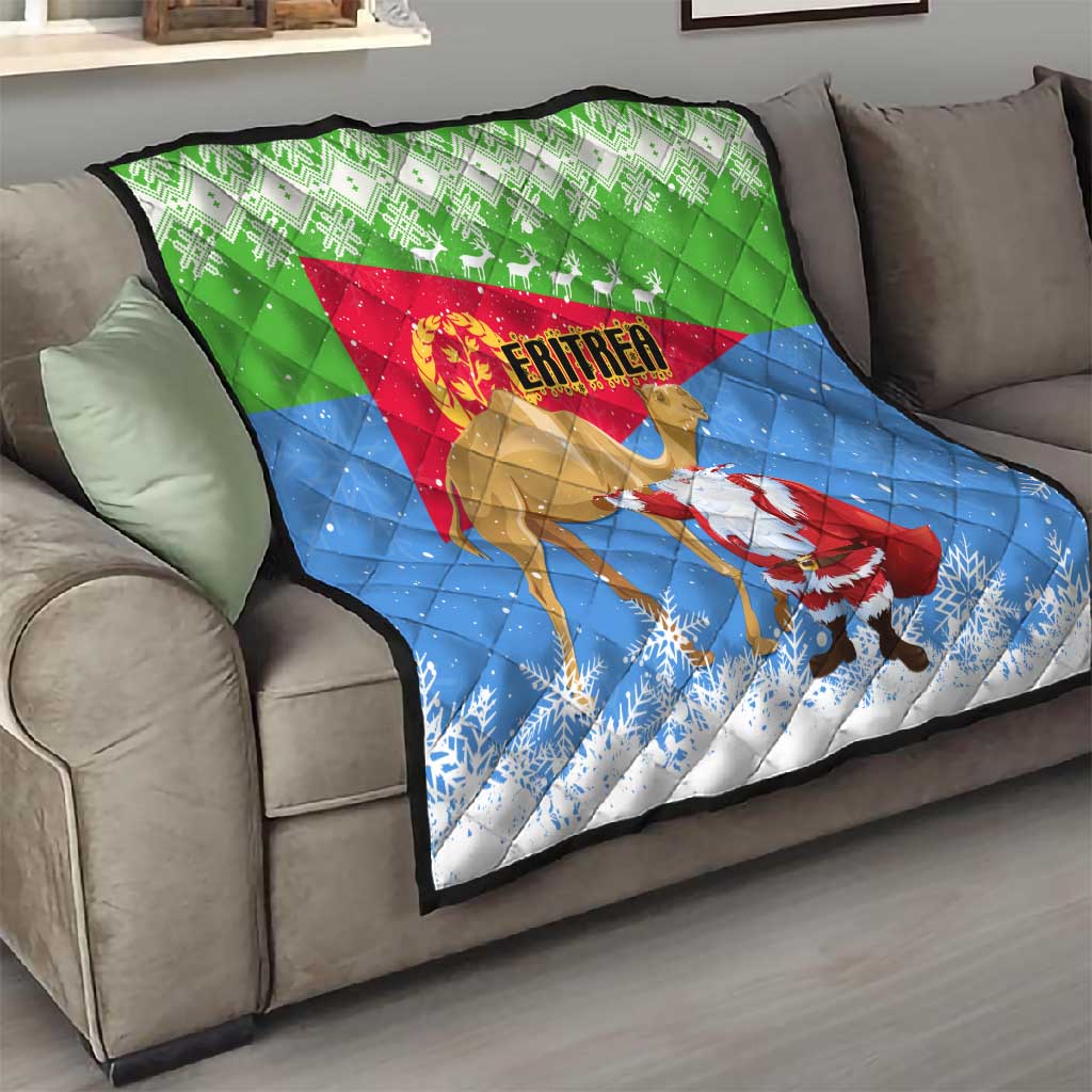 Eritrea Christmas Quilt with Santa Claus and Dromedary Camel LT01