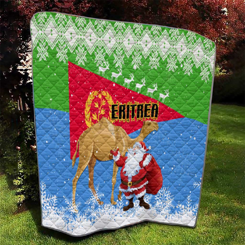 Eritrea Christmas Quilt with Santa Claus and Dromedary Camel LT01