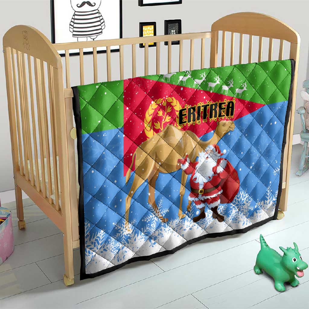 Eritrea Christmas Quilt with Santa Claus and Dromedary Camel LT01