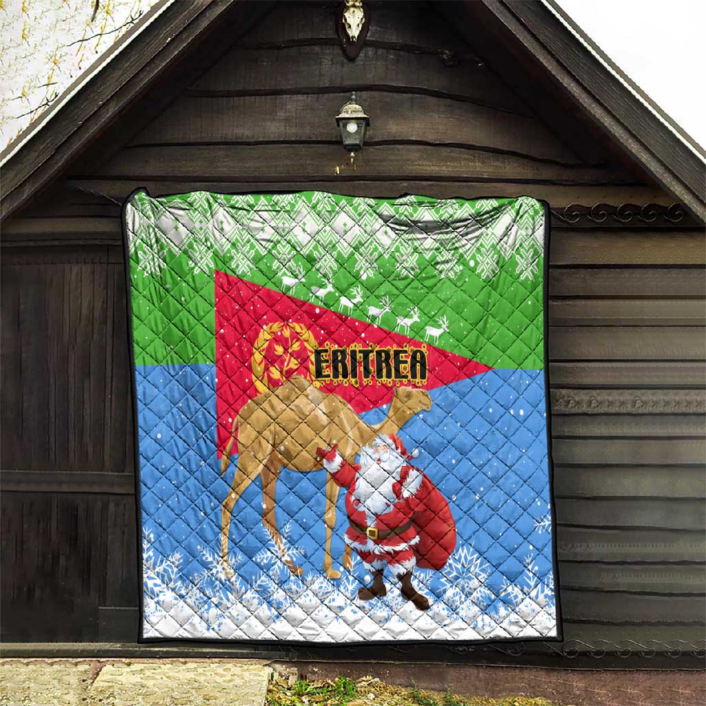Eritrea Christmas Quilt with Santa Claus and Dromedary Camel LT01