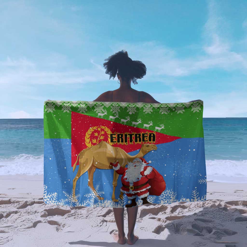 Eritrea Christmas Sarong with Santa Claus and Dromedary Camel LT01