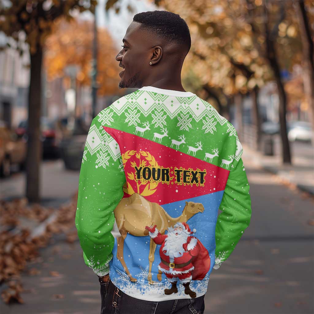 Custom Eritrea Christmas Sweatshirt with Santa Claus and Dromedary Camel LT01