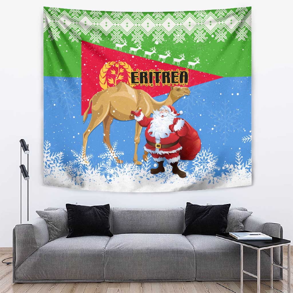 Eritrea Christmas Tapestry with Santa Claus and Dromedary Camel LT01